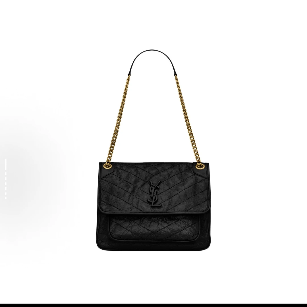 未使用 YSL/圣罗兰 壹所/YSL niki 中号 黑金 金链 新款 闲置元旦
