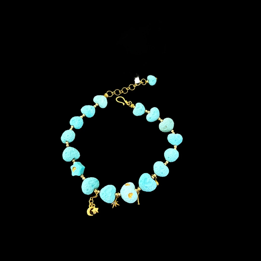 A3928《聚鑫中古》18k绿松手链