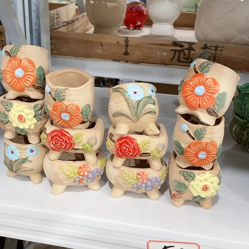 【闪购商品】红陶陶瓷花盆，多肉花盆