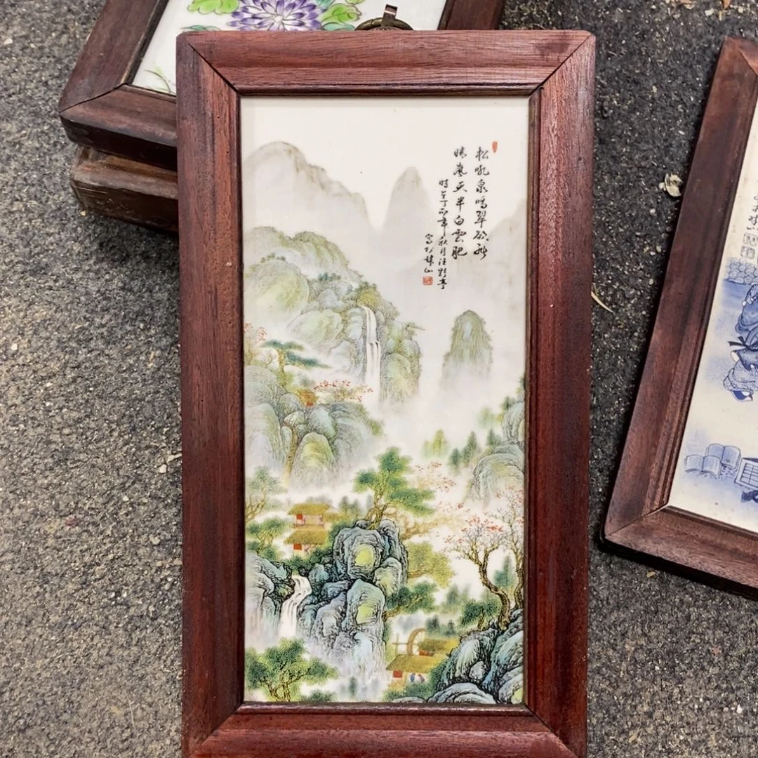 瓷片30*16 景德镇瓷板画柴窑烧制