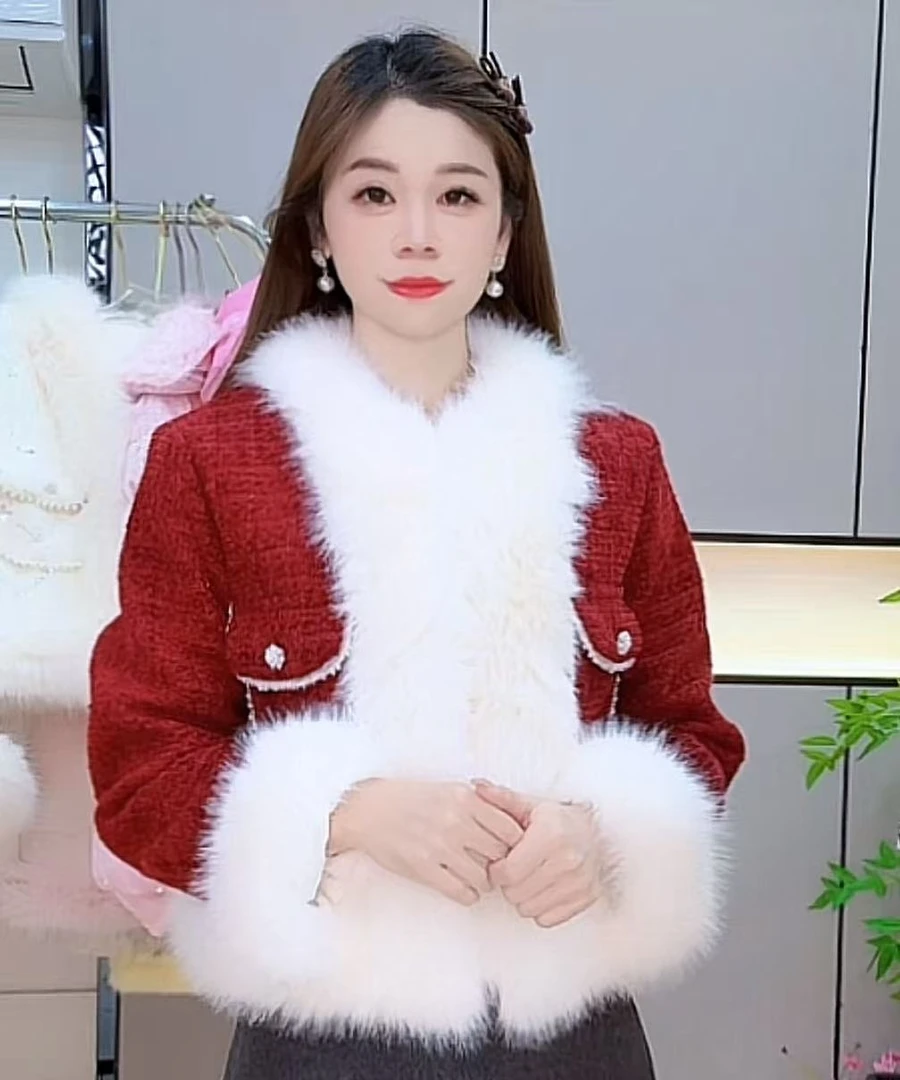 919#秋冬款小香风毛毛外套