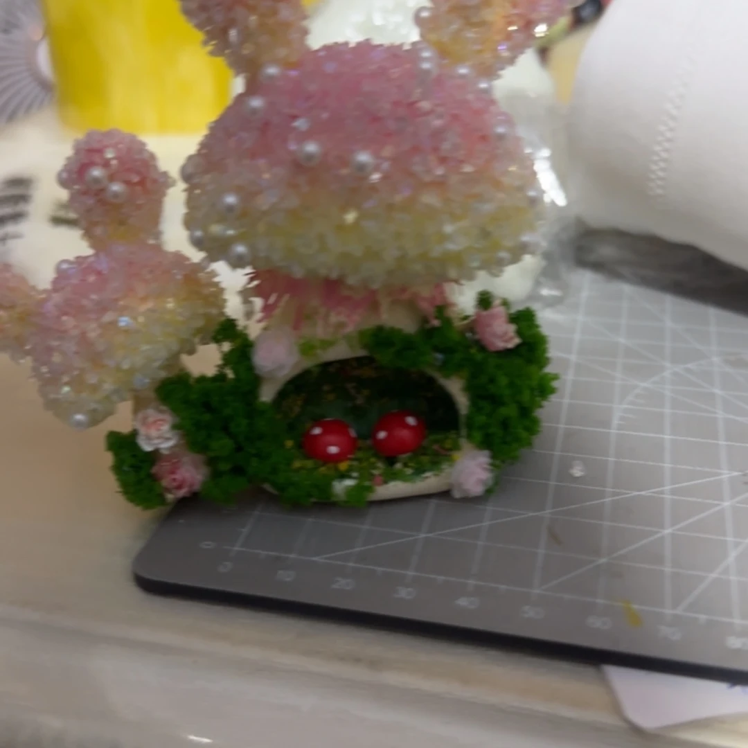 猫****双层款树脂粘土蘑菇冰箱贴