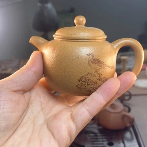 紫砂茶壶c****3原矿黄金段匏尊壶容量138c c