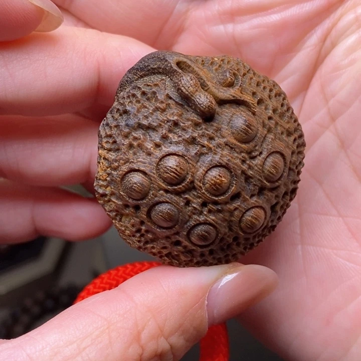 沉香木手串富森红土玉化吊坠