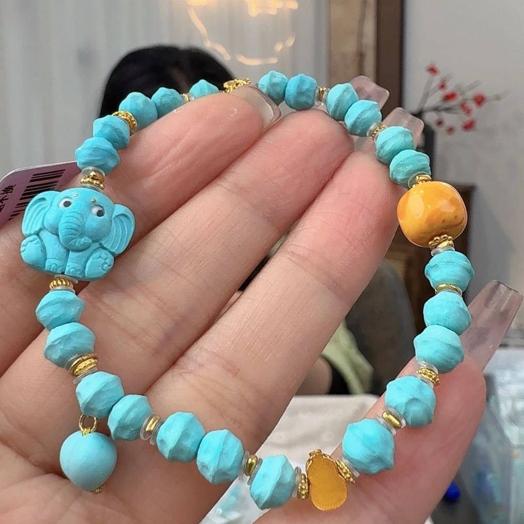 绿松石18K金镶嵌珠宝奇石