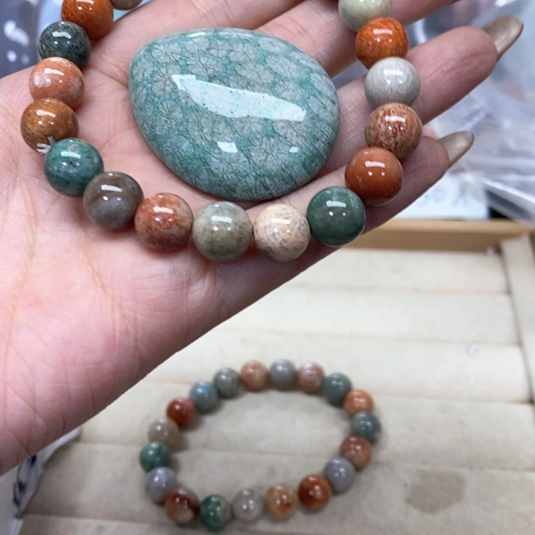 硅化珊瑚（珊瑚玉）手链未镶嵌云****深441