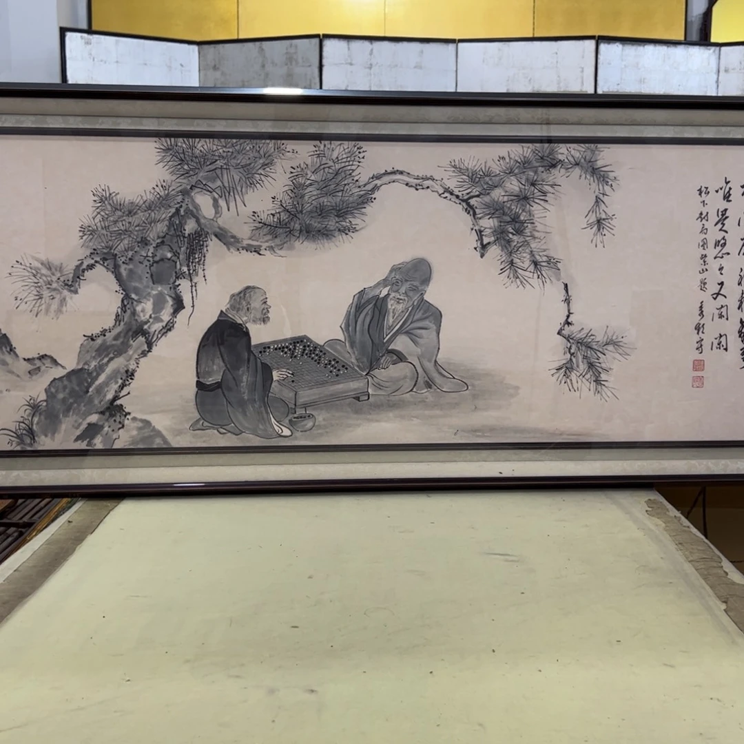 天***>绘画屏风框画茶空间设计