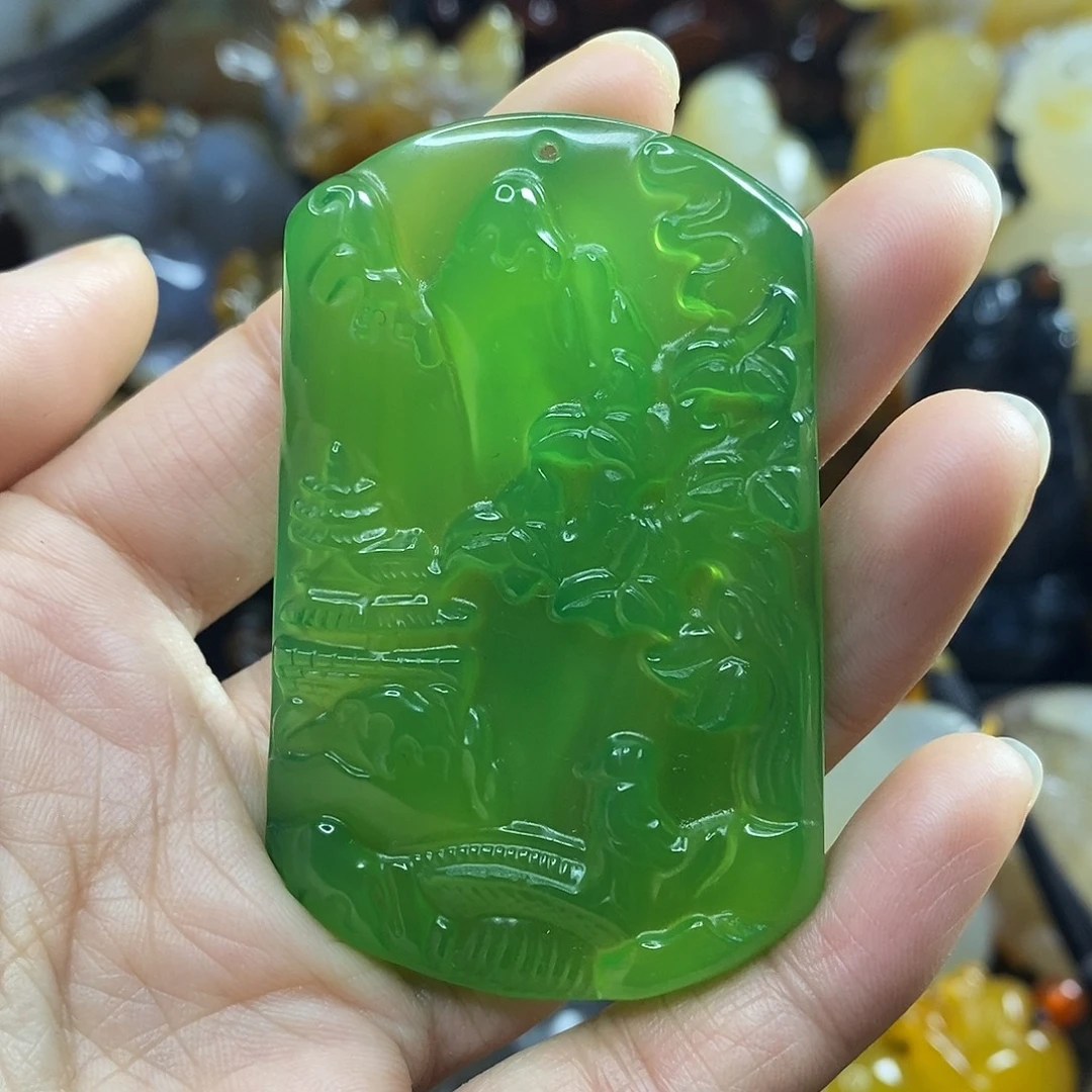 玛瑙/玉髓未镶嵌吊坠