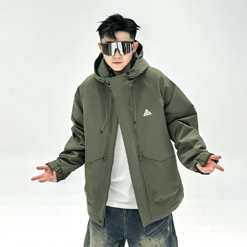 时尚冬季二棉连帽薄棉百搭2024男士工装夹克断码外套905-2410-26
