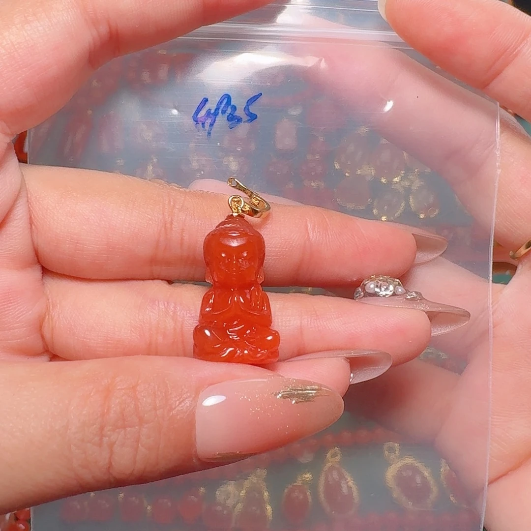 南红玛瑙银S925镶嵌吊坠