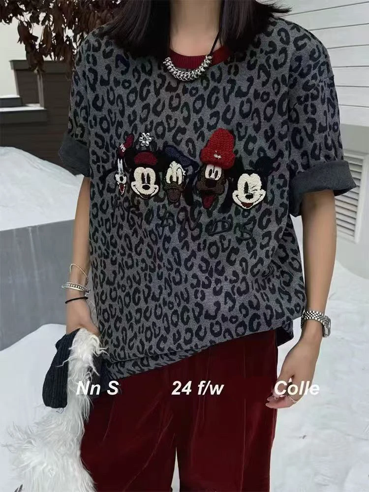 【6084】予#时尚百搭米奇短袖宽松上衣