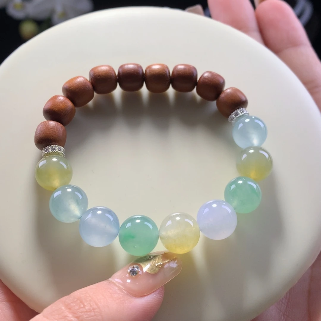 翡翠未镶嵌手链卡10花开半夏