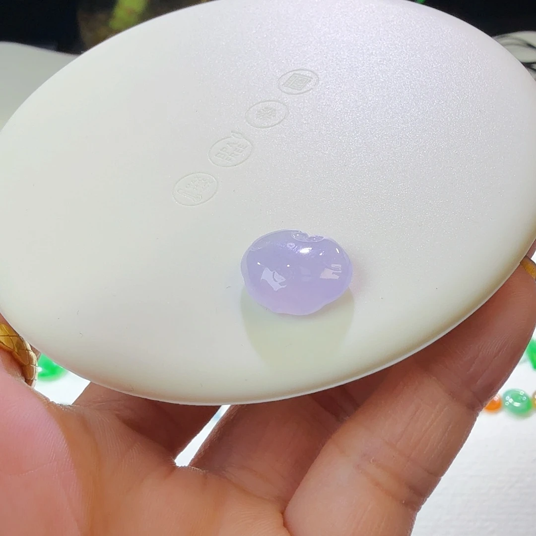 翡翠裸石冰粉紫如意