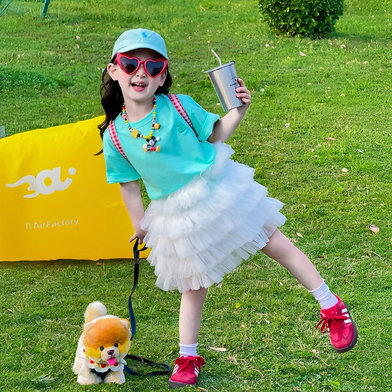 女童短袖套装夏季薄款2025新款韩国ins儿童夏装女孩休闲甜美穿搭9