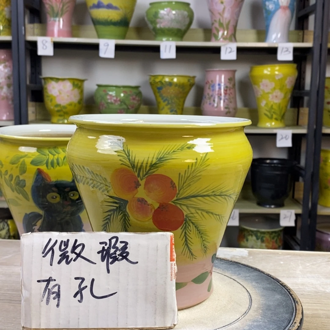 景德镇手工手绘陶瓷花盆