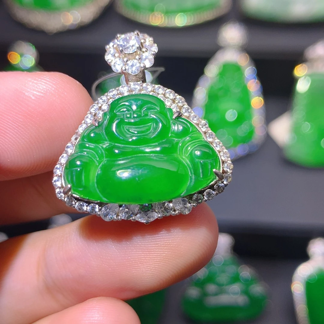 【闪购商品】翡翠银S925镶嵌吊坠(不含链)