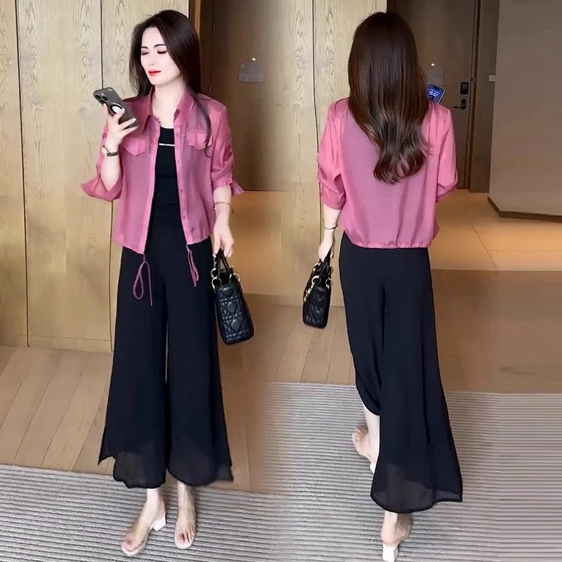 时尚洋气冰丝薄款外套2025夏季新款宽松显瘦防晒衣衬衫女百搭上衣