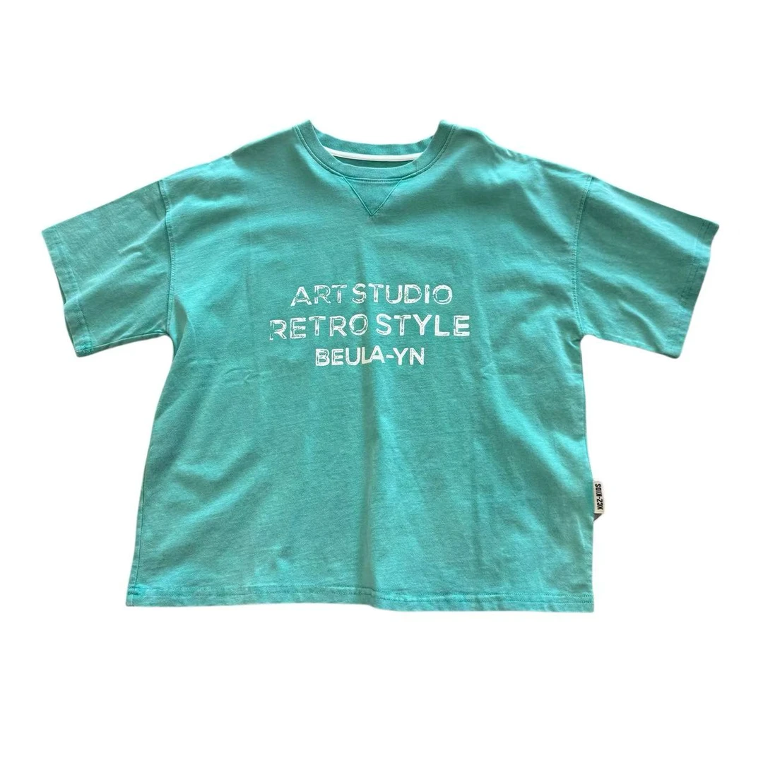 样衣【白字母湖蓝色T】63355 110-160