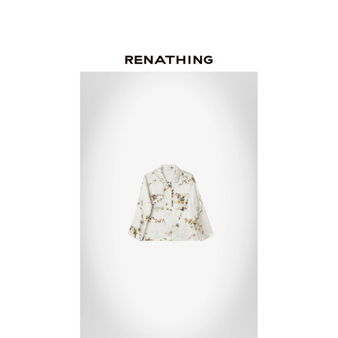 【RENATHING】翻领印花双袋休闲套装