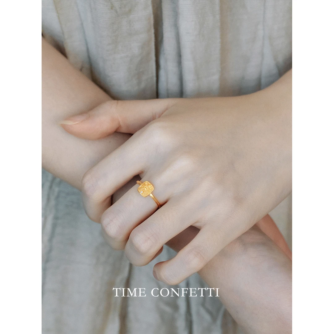 925银戒指 【孙二娘】百搭气质古法扎基拉姆活口戒指可TC 9302