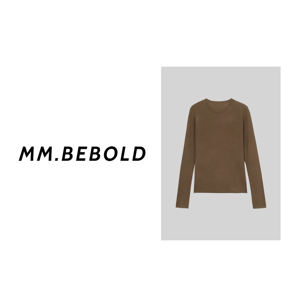 【妙姐精选】极简 纯色圆领百搭净版长袖针织上衣MCC7309