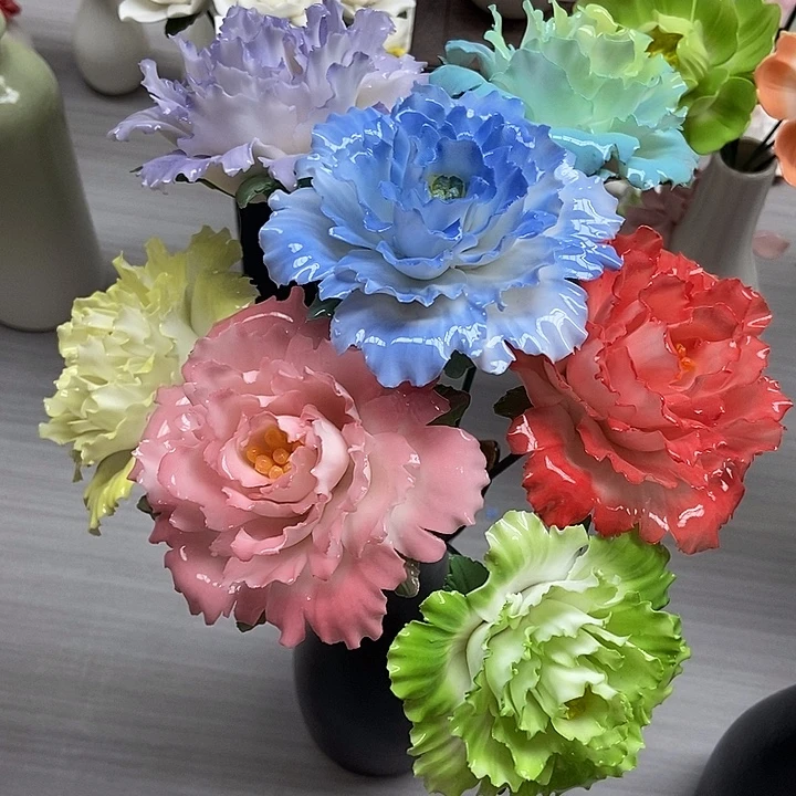 巴***雨陶瓷纯手工捏花设计