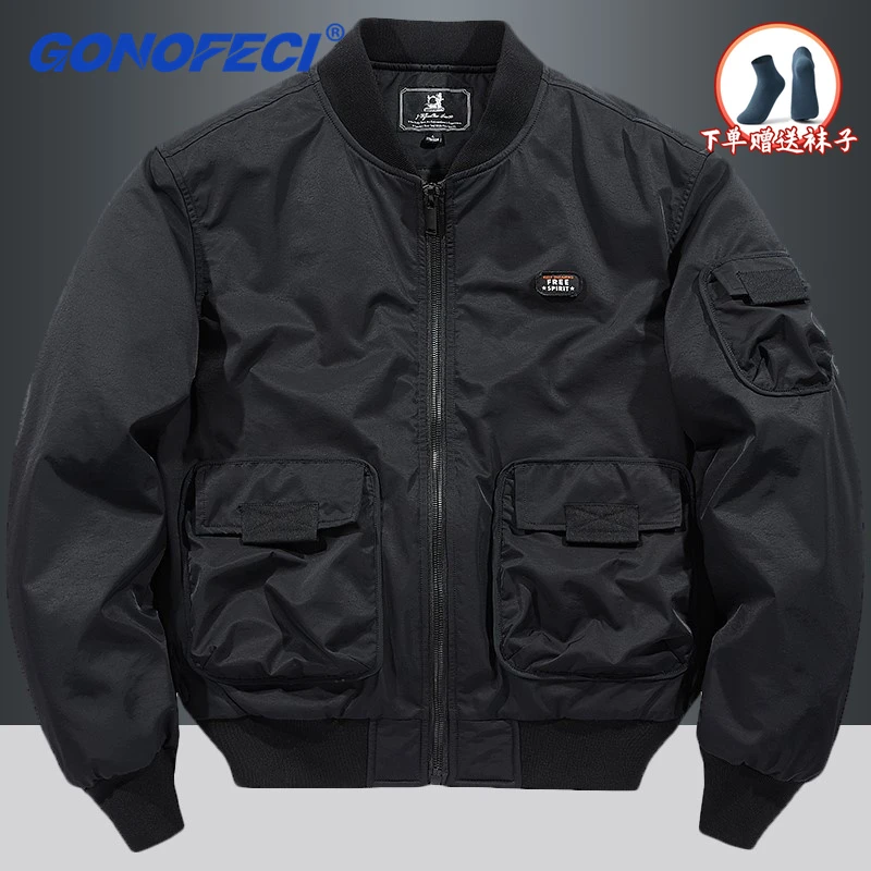 秋季新款飞行员夹克男机能风工装外套多口袋时尚男士棒球服潮牌