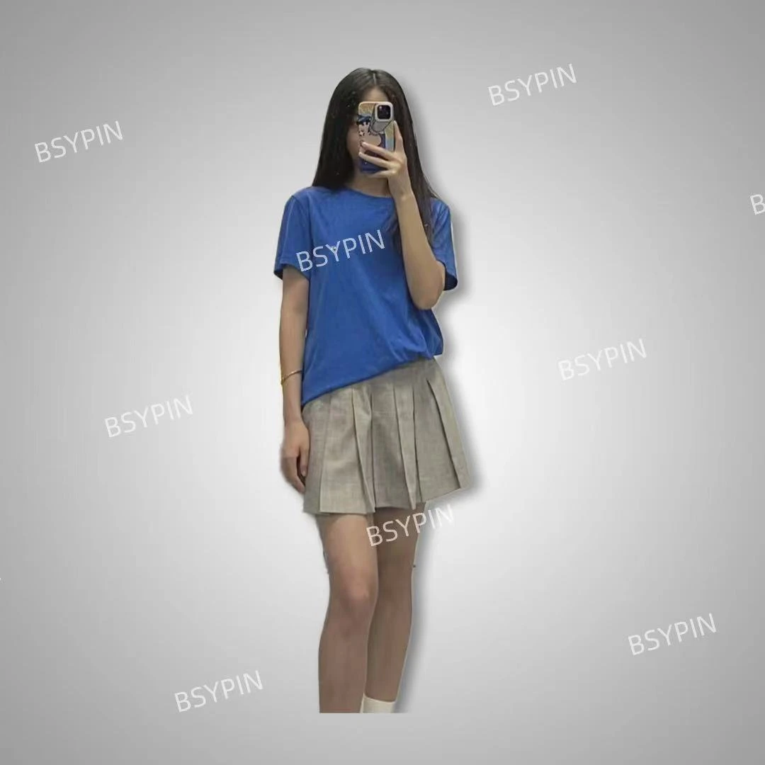 【一叶知秋】 新款棉短袖显瘦时尚休闲百搭夏季修身圆领24009