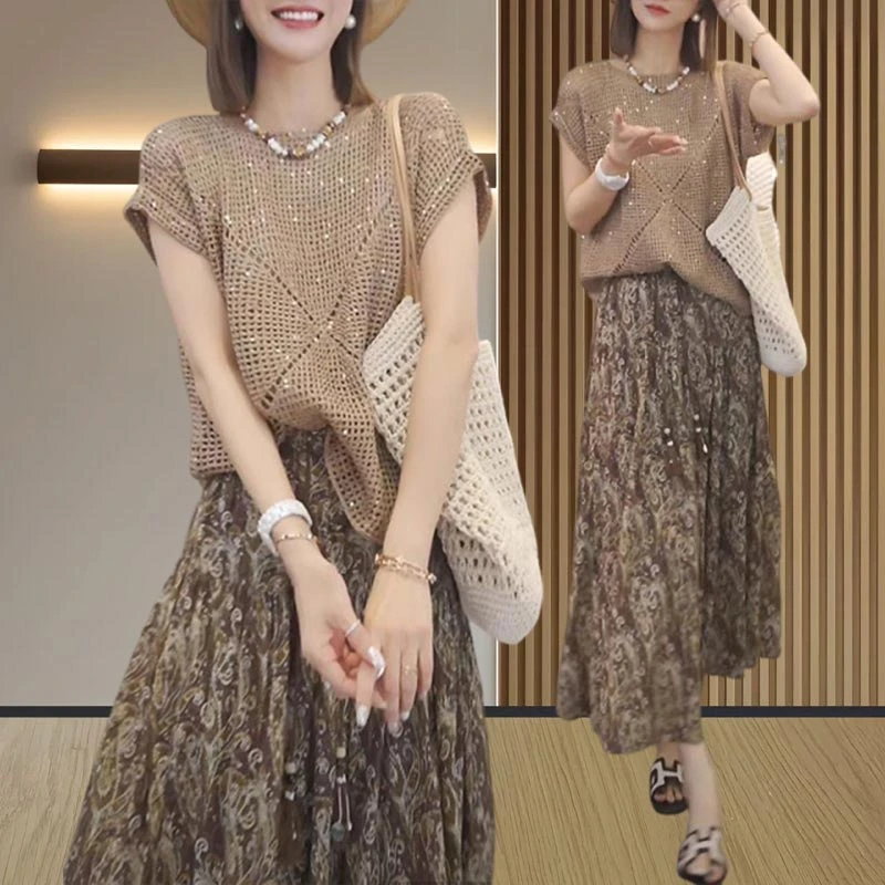 级感女装时尚百搭2025年夏季新款高套装上衣半身裙两件套气质温柔