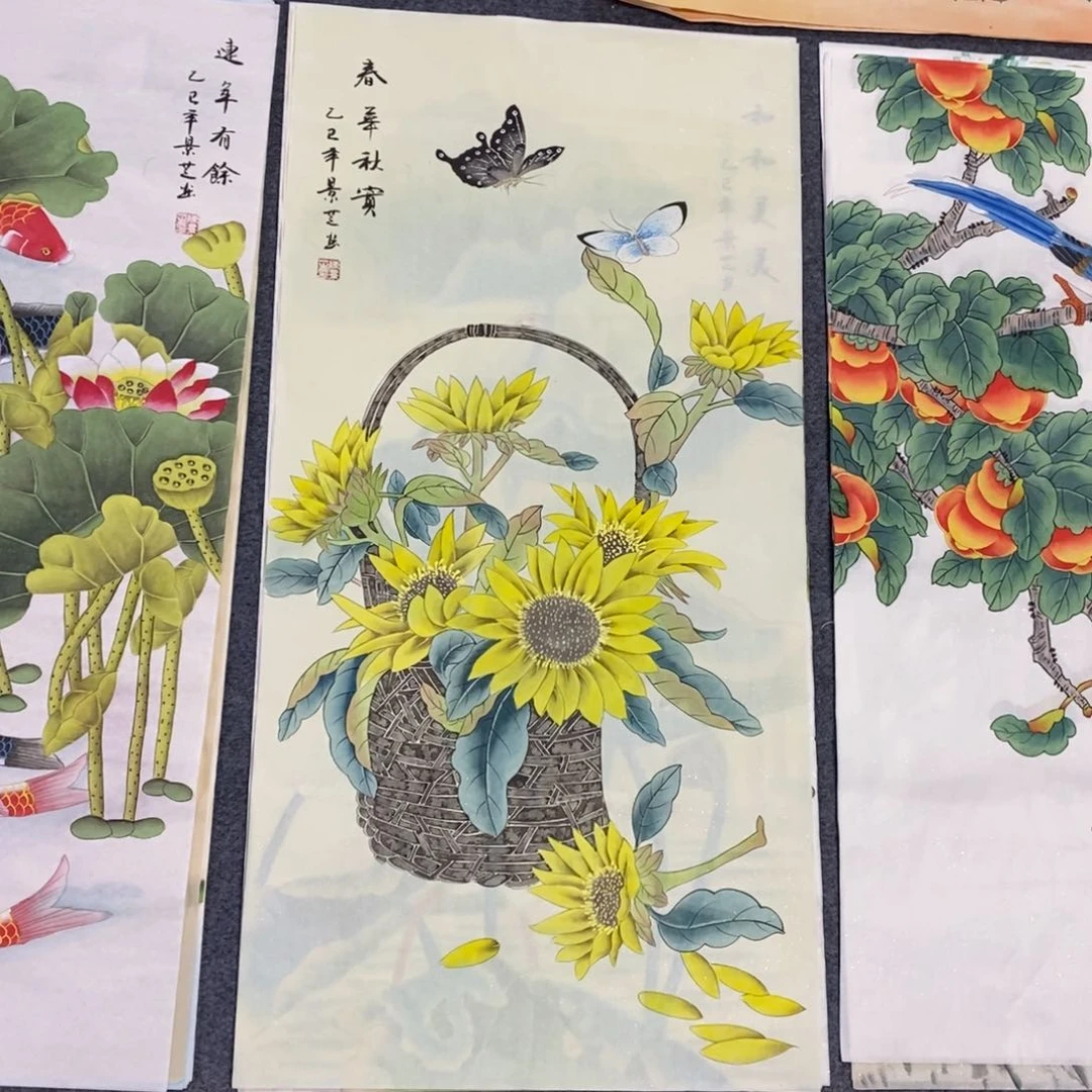 国画尺寸100✖️50三尺工笔手绘画