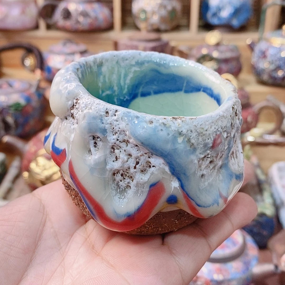 粗陶志野柴烧茶器