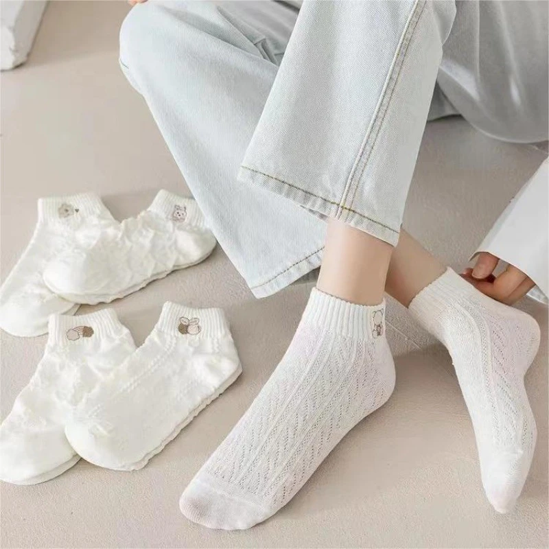 短袜女夏薄款隐形船袜袜子运动袜白色短袜棉袜百搭夏季薄款袜子
