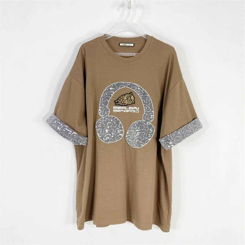 【77衣橱】ES8335精品女装上衣短袖T恤气质轻奢【红人上新】K