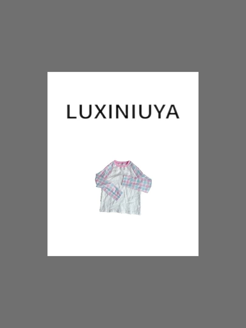 【LUXINIUYA】早春新款土星刺绣插肩撞色拼接长袖T恤#CX2492