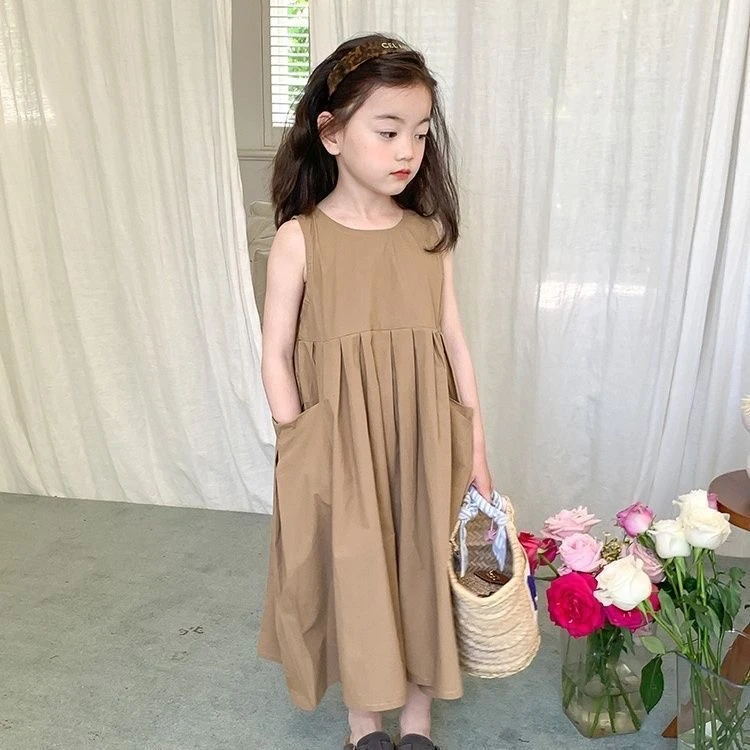 2025夏季新款时尚百搭连衣裙可爱甜美休息宽松潮流法式纯色裙子