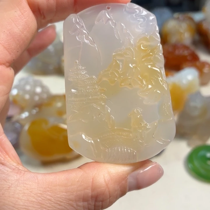 玛瑙/玉髓未镶嵌吊坠(不含链)