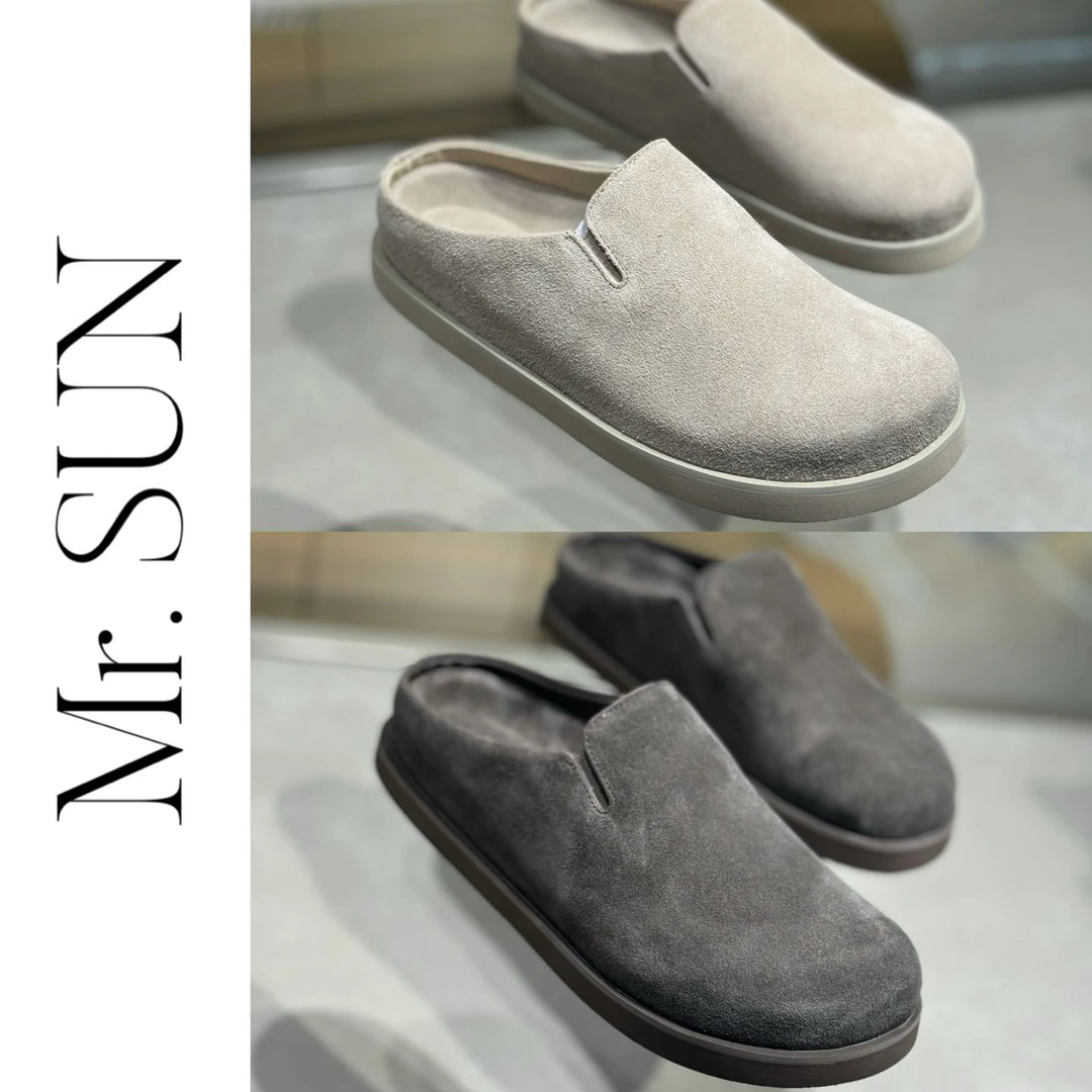 孙先生｜高定款牛翻毛皮勃肯凉拖时尚潮流男款翻毛皮半拖24666