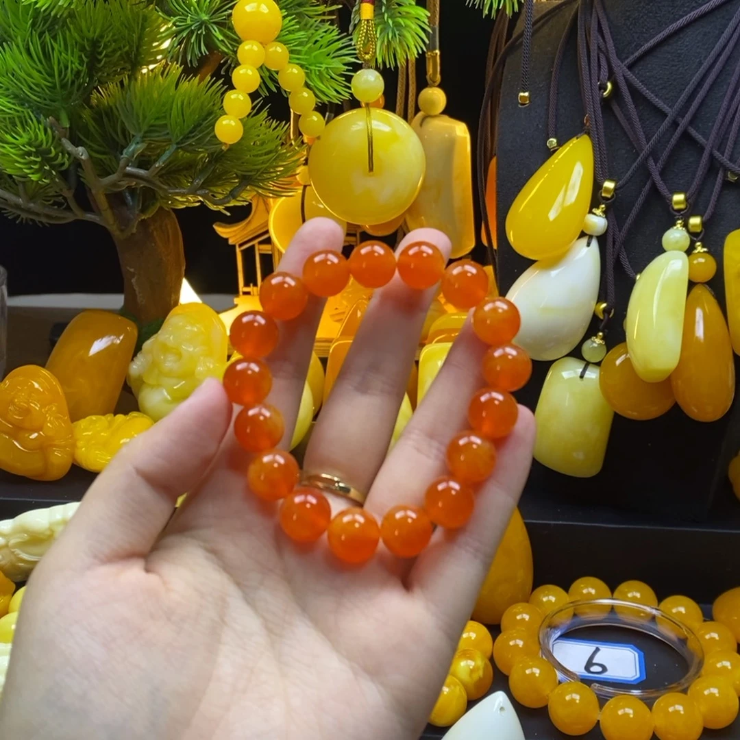 晴***鸽全品无暇12mm蜜糖红手串