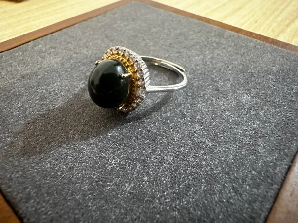 和田玉青玉s925银戒指（可调节）直播间福利款时尚气质