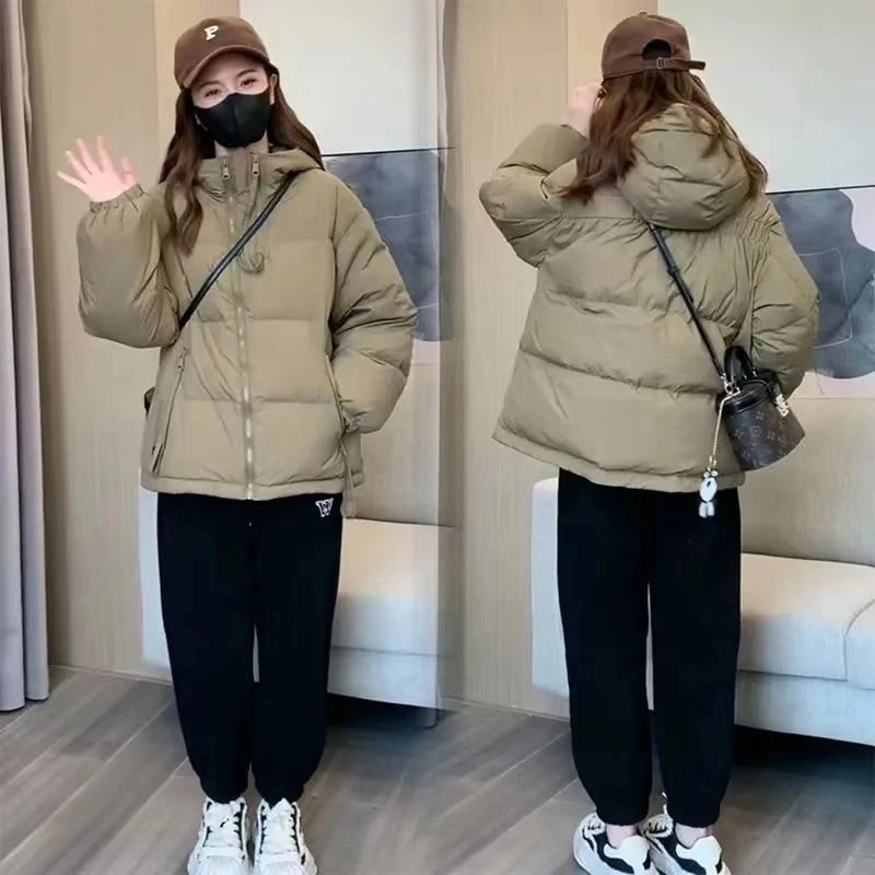 短款白鸭绒羽绒服女冬季2025年新款流行高级感连帽外套