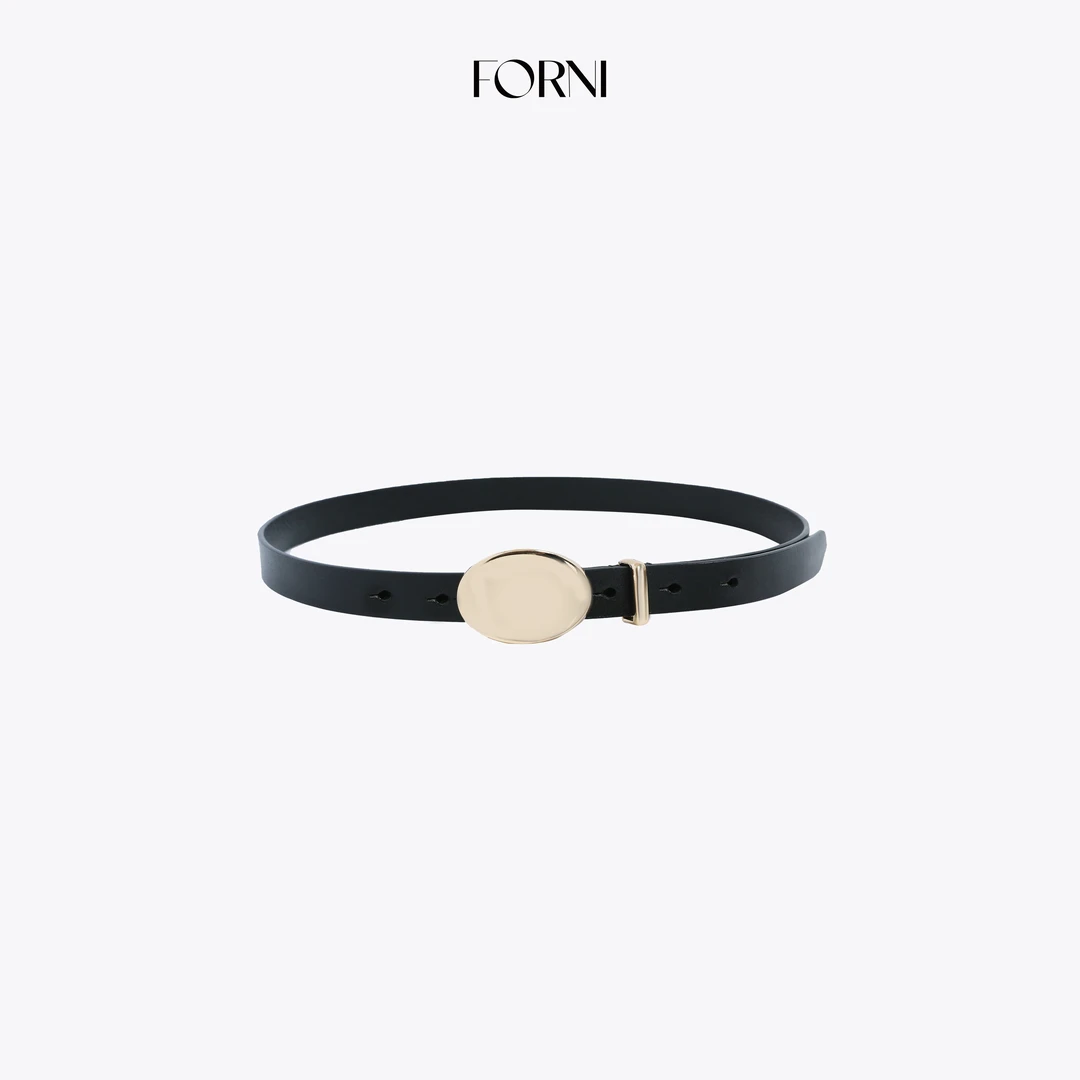 FORNI Clean fit 100头层牛皮金属扣头细腰带