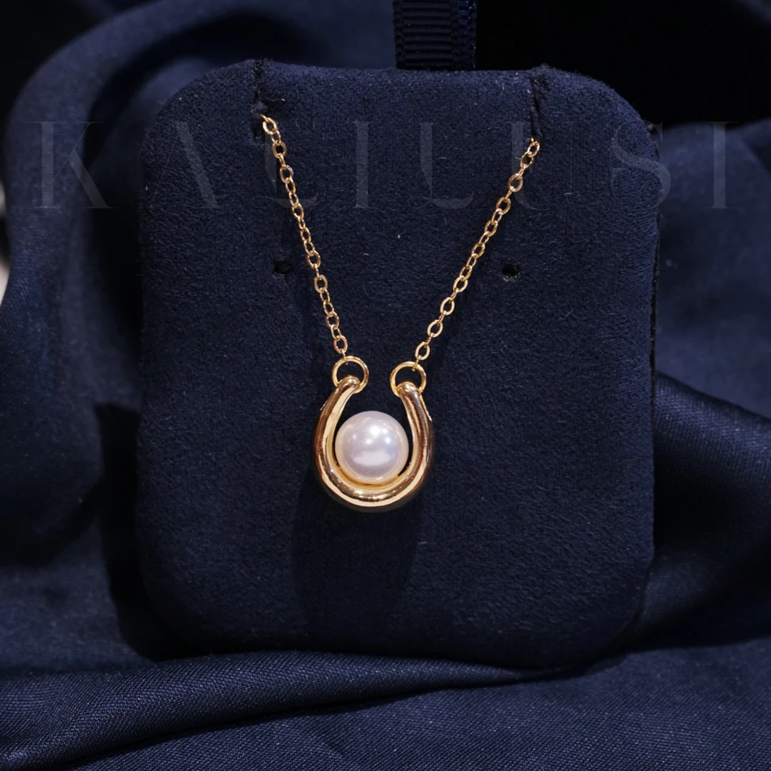 铜合金项链 658 时尚百搭简约U形珠珠项链