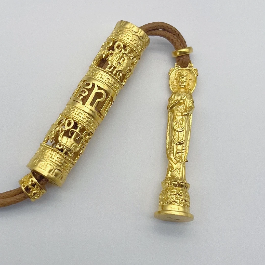 足金999 古法守护神吊坠