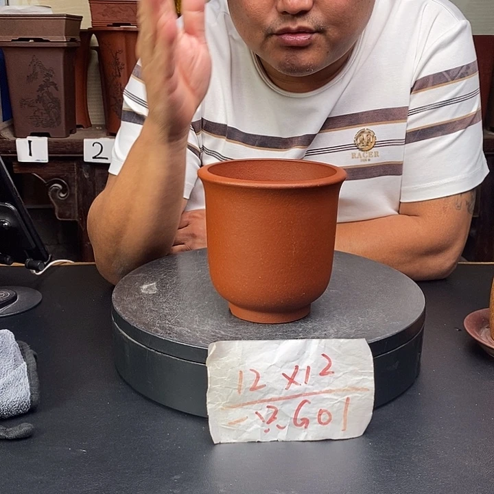 紫砂花盆货号一只G01