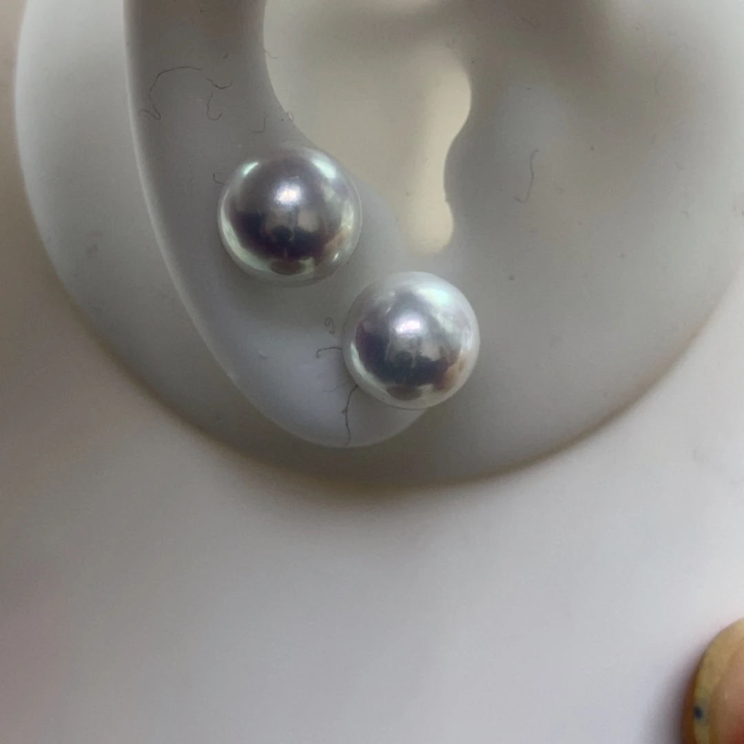 拍之前和我说减20银S925镶嵌淡水珍珠9.5-10耳钉