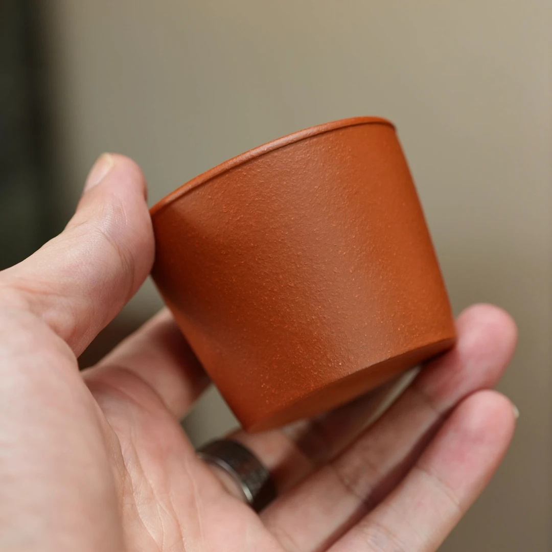 紫砂茶杯 红降坡 约80cc 客人杯
