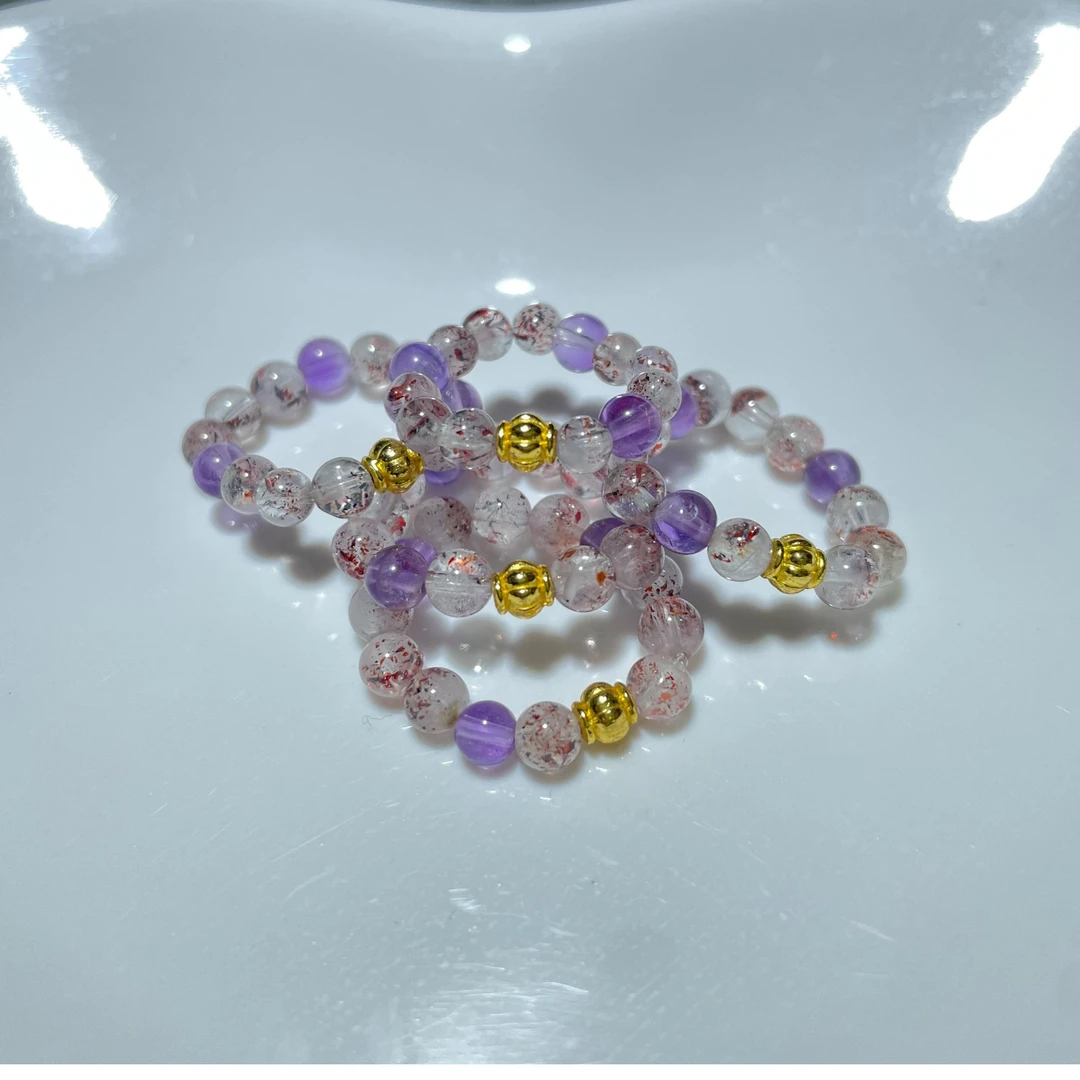 【明月水晶】金草莓戒指约4-5mm 多样性发一