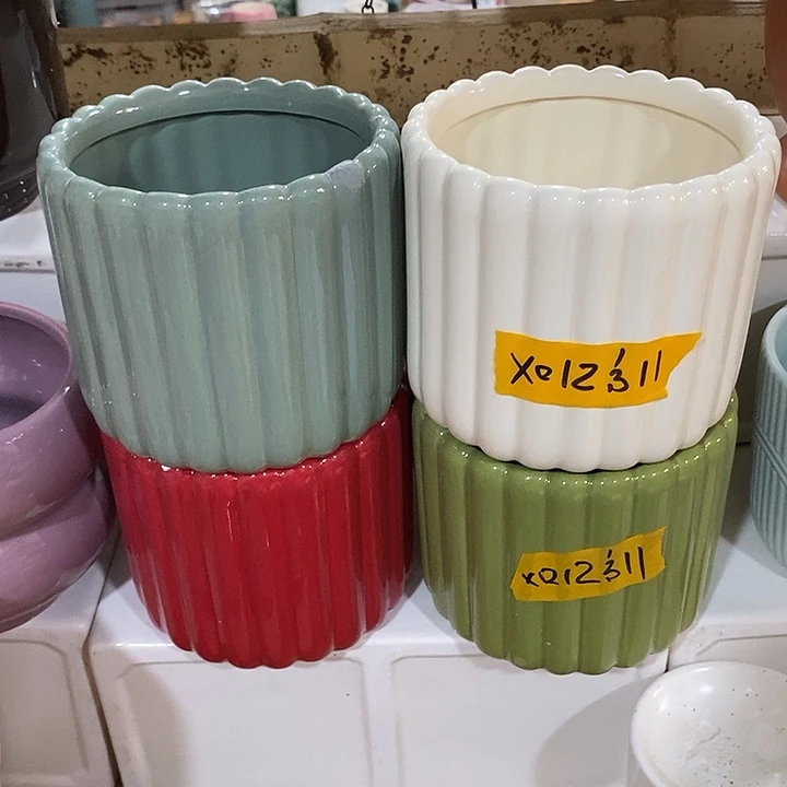 摆件陶盆有孔 微瑕介意勿拍