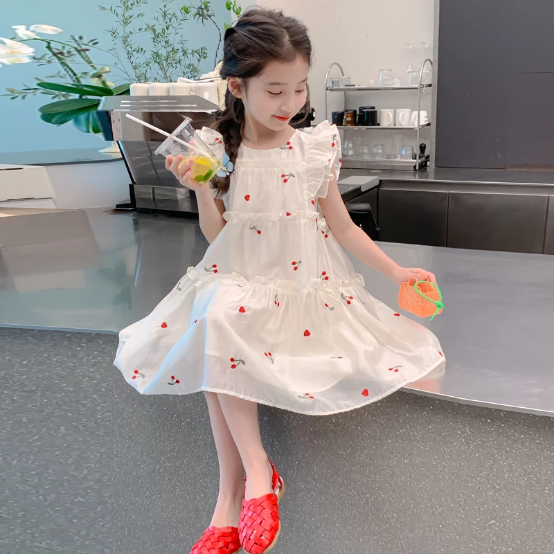 女童夏装连衣裙2025新款儿童洋气韩版女孩夏季裙子樱桃甜美公主裙