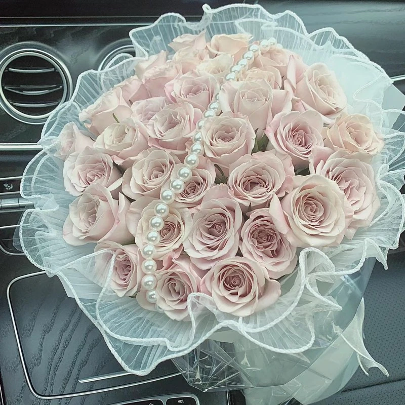 鲜花同城速递粉玫瑰曼塔玫瑰束送女友闺蜜生日礼物